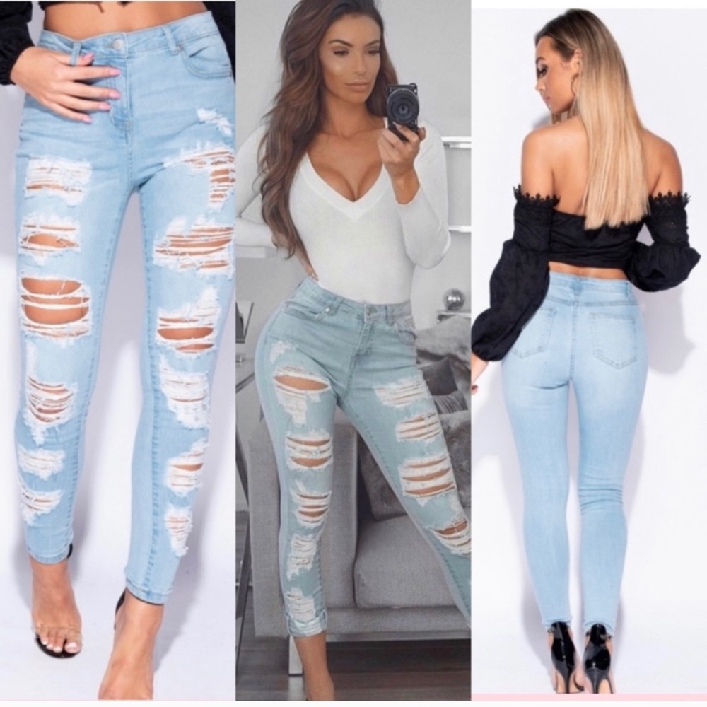 Skinny ripped jeans
